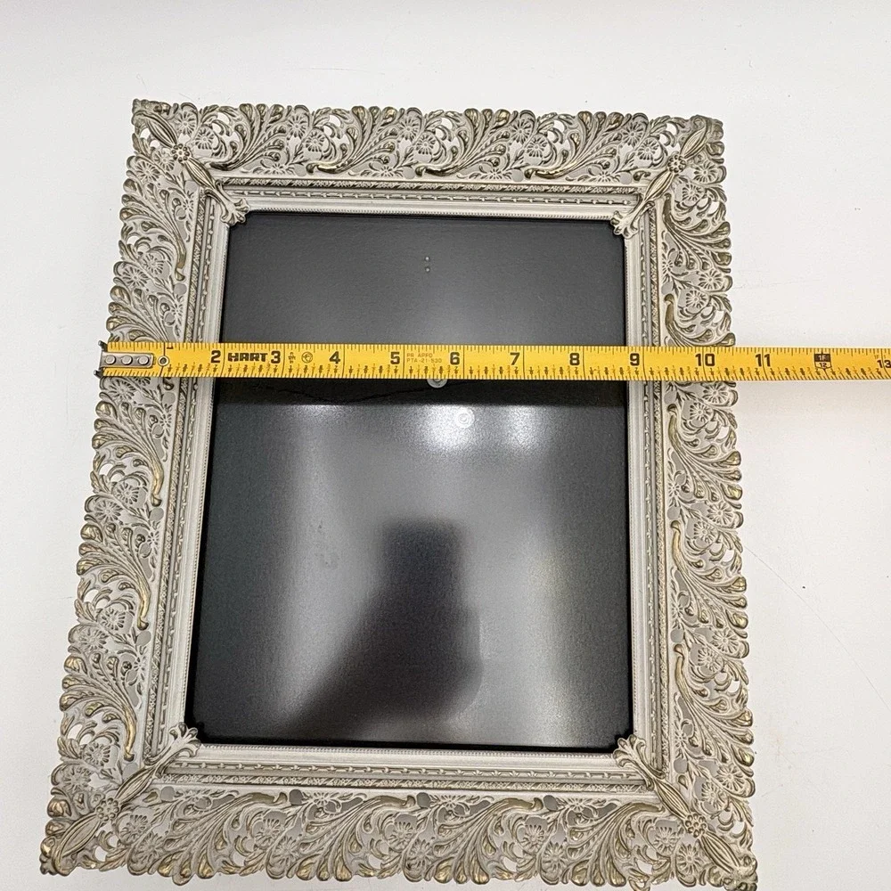 Vintage Ornate White‎ Gold 8x10 Picture Frame Florentine Style Regency Filigree